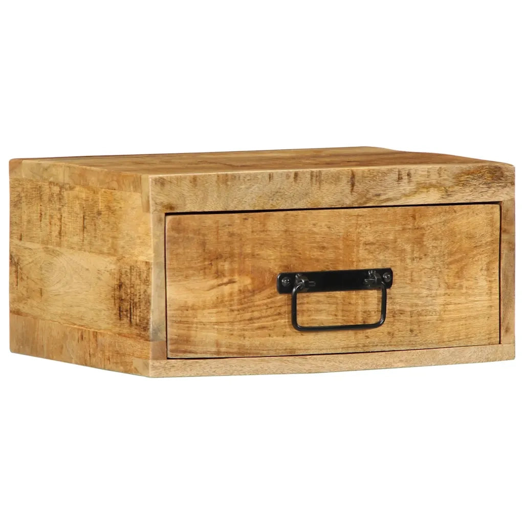 Comodini da Parete 2pz in Legno Grezzo Massello di Mango 4017455