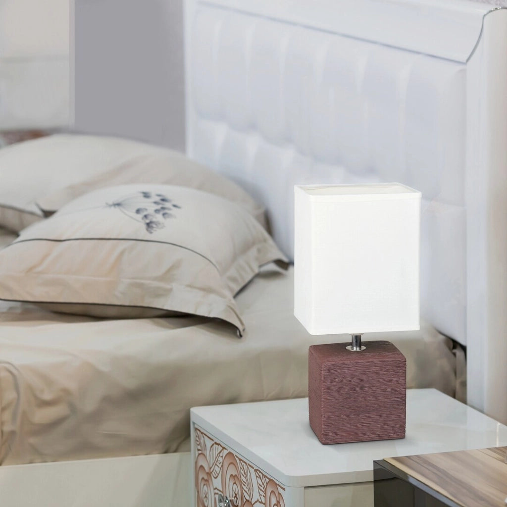 Lampada da tavolo Orlando wenge/bianco E14 Rabalux 4928