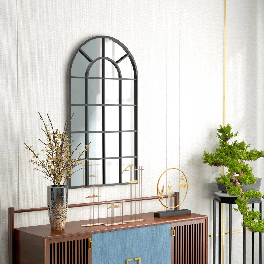 Specchio Decorativo da Parete Moderno ¨C Minimal ¨C Nero 65x110 cm