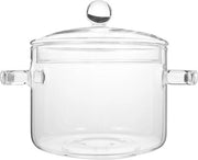 Pentola a vetro resistente al calore da 35 litri con coperchio - Ideale per zuppe, pasta e cibi per bambini