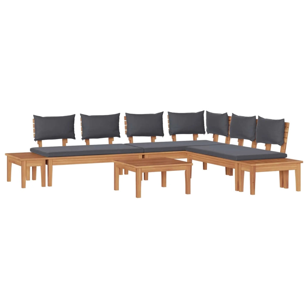Set Divano da Giardino 3 pcs Marrone e Grigio 3356867