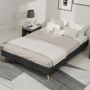 Letto Contenitore 140x200 ¨C MINIMAL ¨C Grigio, Velluto
