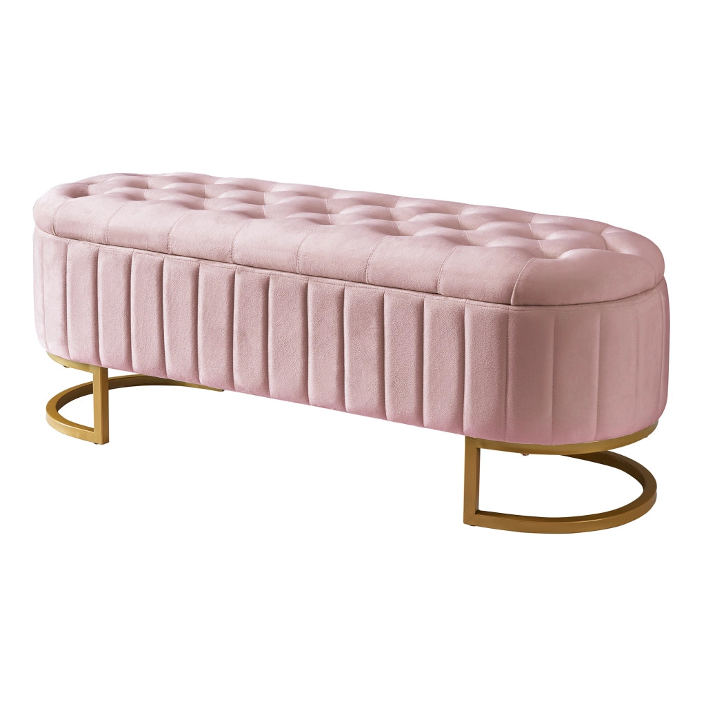 PANCA Contenitore 120 cm Velluto Rosa