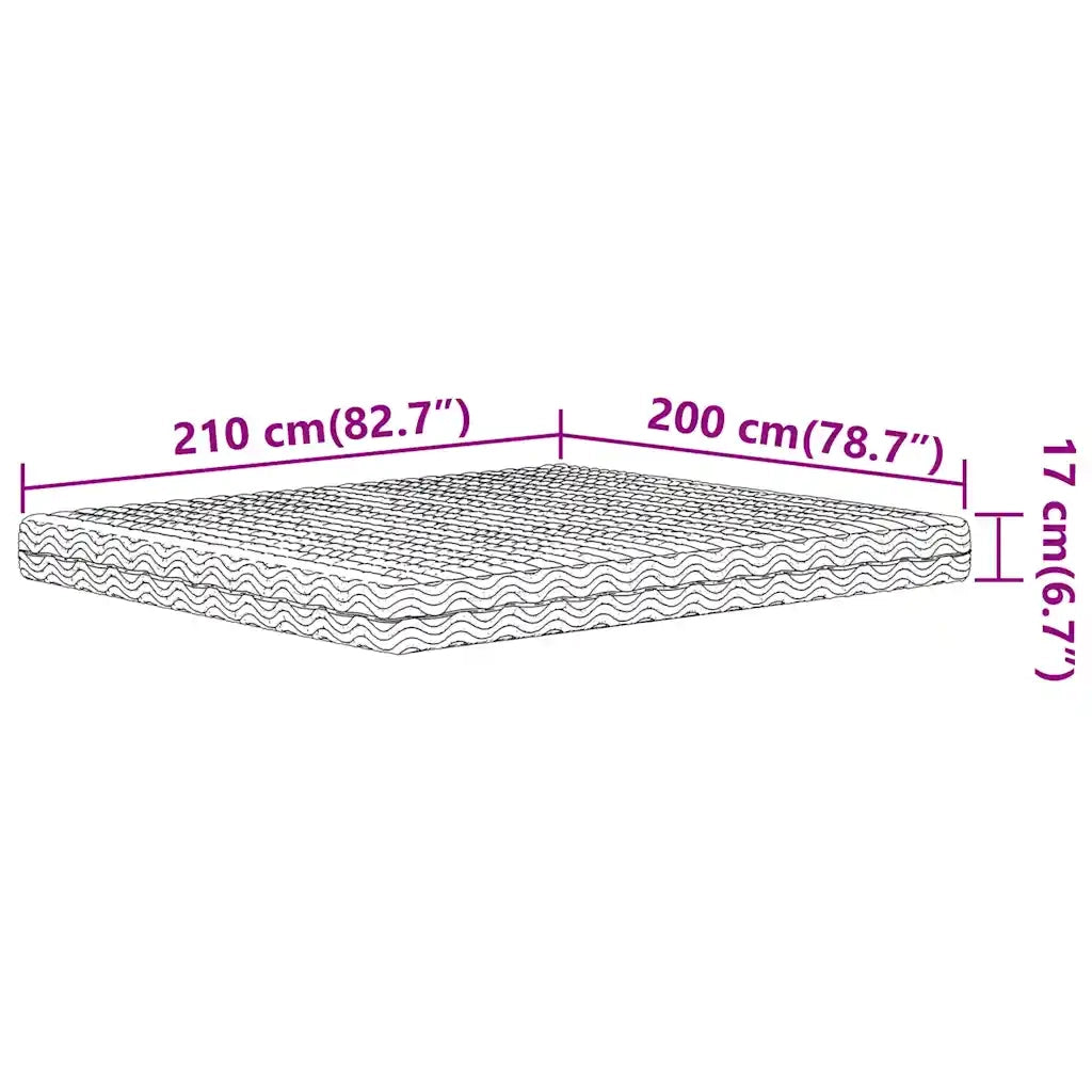Materasso in Schiuma Bianco 200x210 cm Durezza H2 H3 4016637