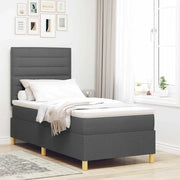 Letto a Sorgente LED Grigio scuro 80 x 200 cm Tessuto