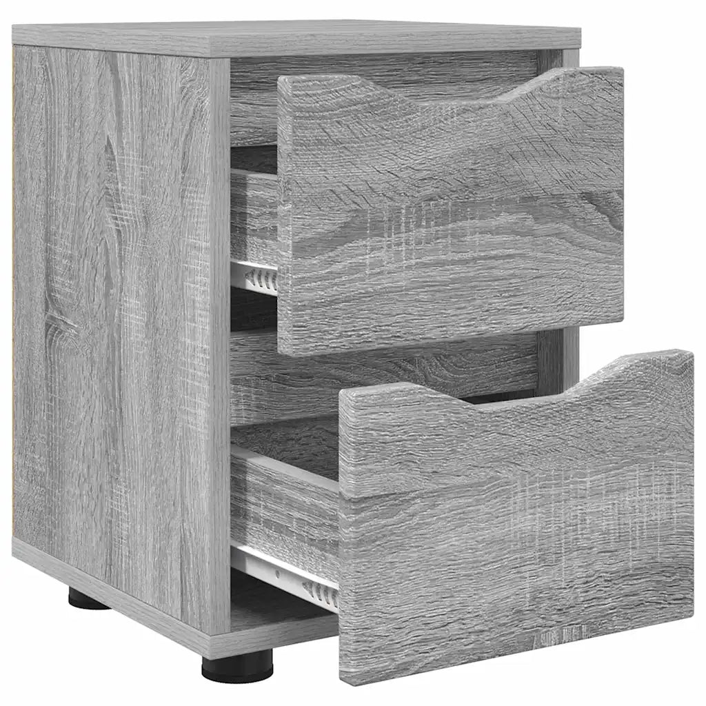 Comodini con cassetto 2 pz-Set di 2 Tavolino da notte Grigio Sonoma 30,5 x 30 x 43 cm