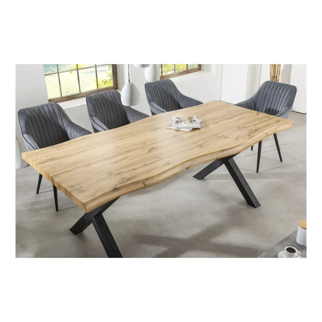 Table RIVET – Rettangolare 180 cm – Legno e metallo – Stile industriale