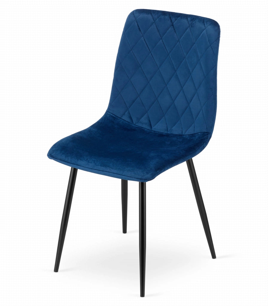 Sedia VALORA TURIN - Design ergonomico in velluto blu navy x 3