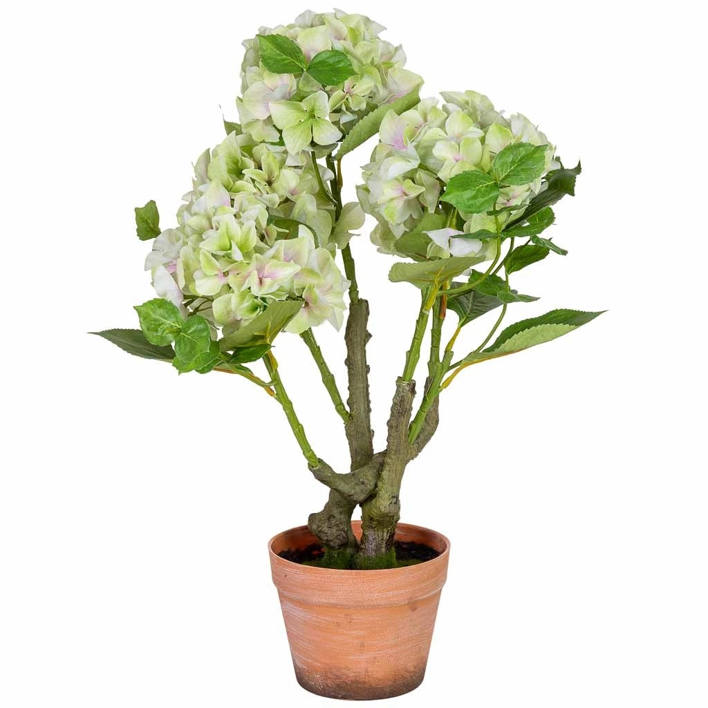 Ortensia artificiale decorativa verde, 46x44x67h cm