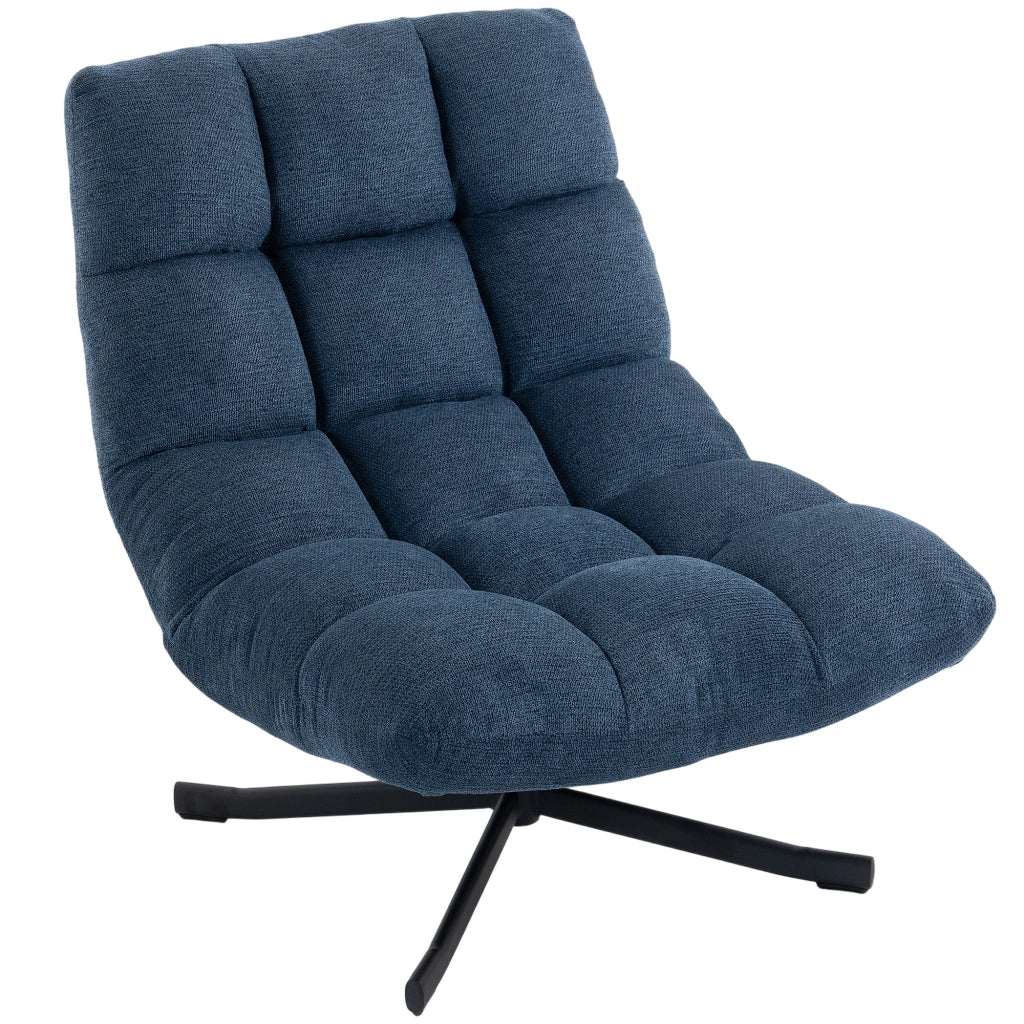 Sedia Girevole Moderna ¨C Minimal ¨C Blu Scuro Tessuto