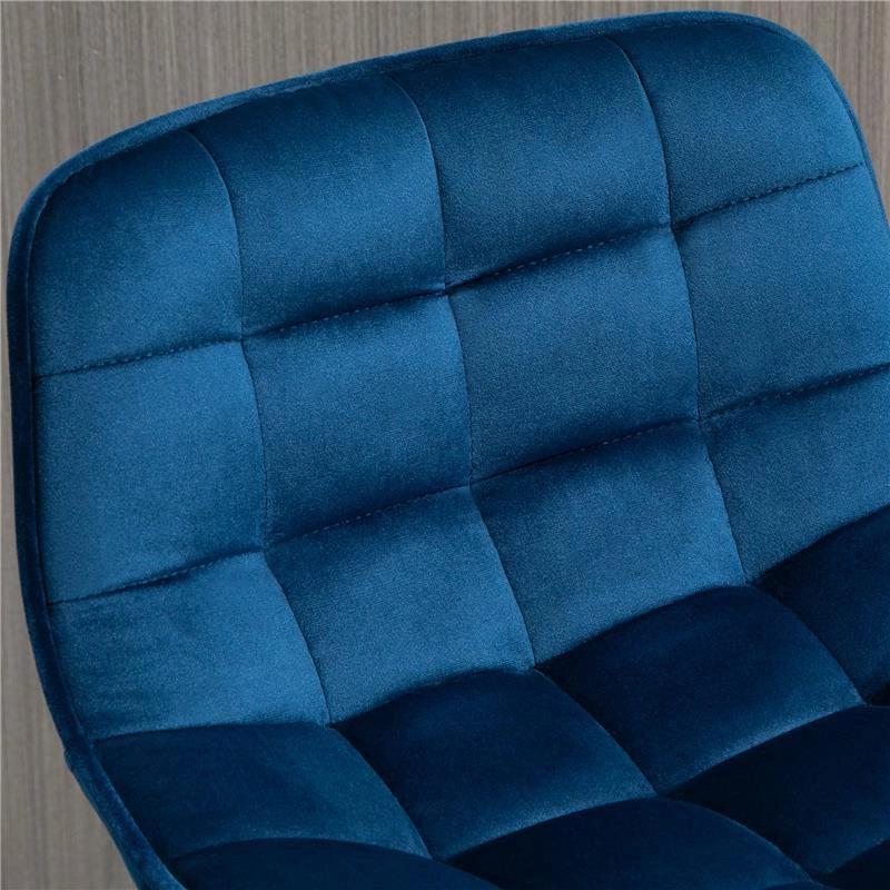 SET 2 SGABELLI DA BAR SEDIE IMBOTTITE STILE NORDICO VELLUTO BLU