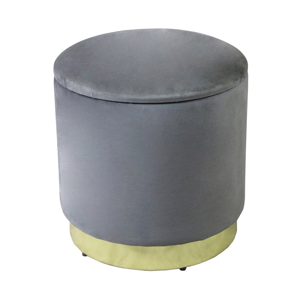 Pouf contenitore rotondo in velluto -  OCTAVIA