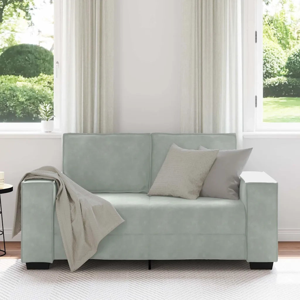 Divano a 2 Posti-Sofa 2 Posti Grigio Chiaro 120 cm in Velluto 439673