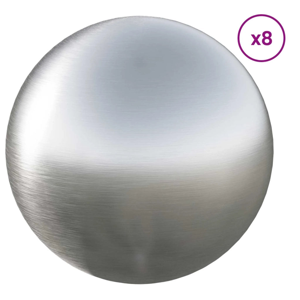 Palla Spazzolata 8 pcs Ø 5 cm Argento Acciaio Inossidabile 201 42008412