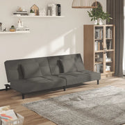 Divano Letto a 2 Posti con 2 Cuscini-Sofa Letto 2 Posti-Daybed Grigio Scuro in Velluto 644678