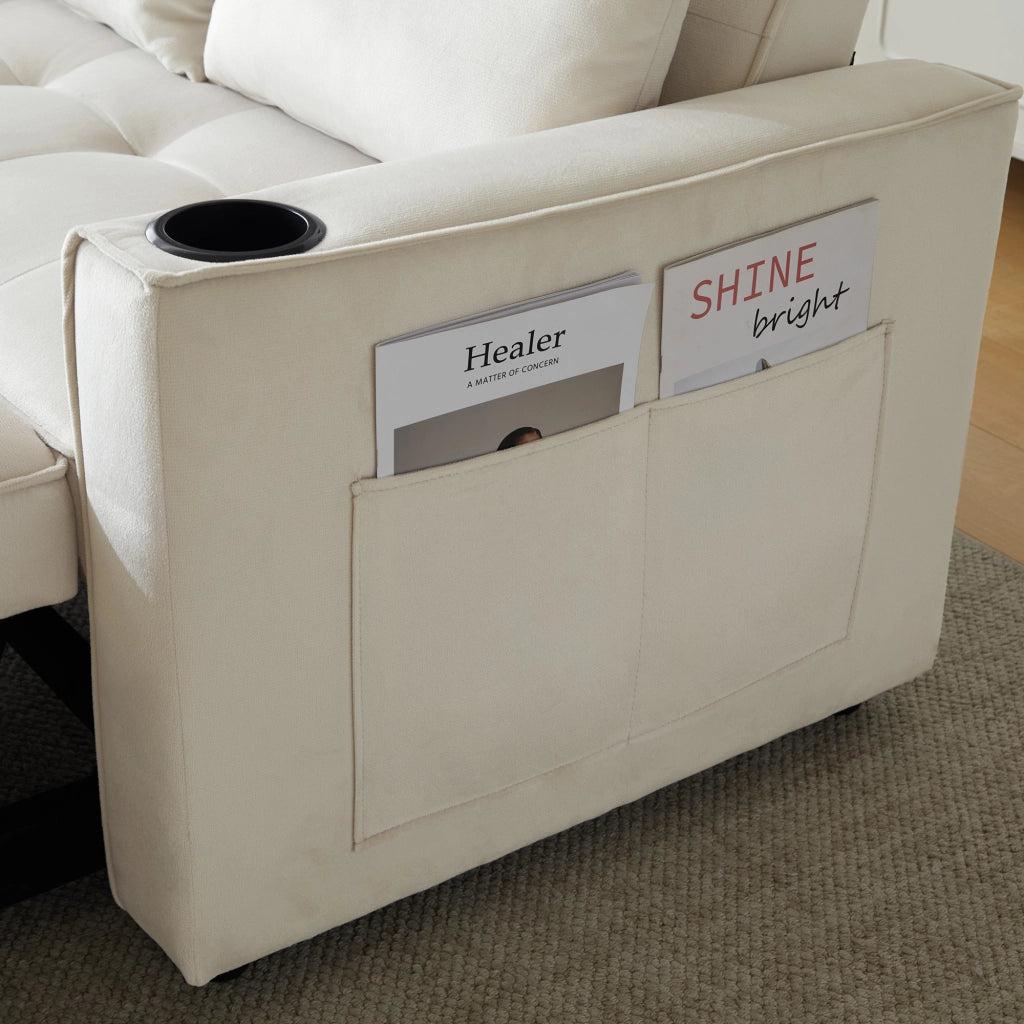 Divano letto pieghevole - Zephmum - Con porta bevande e cuscini