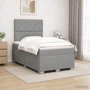 Letto box spring con materasso Grigio Chiaro 120 x 190 cm 3453367