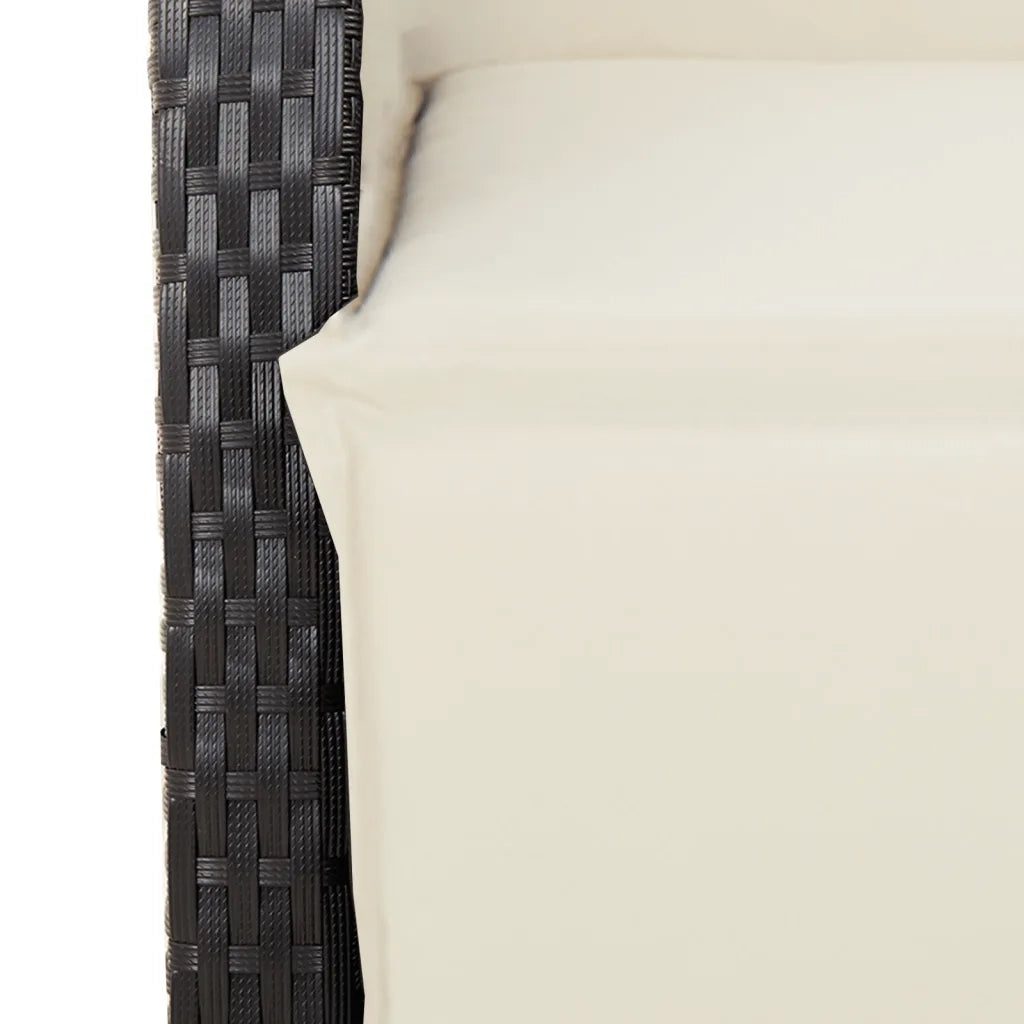 Set da Pranzo da Giardino 5 pz Nero con Cuscini in Polyrattan 3212628