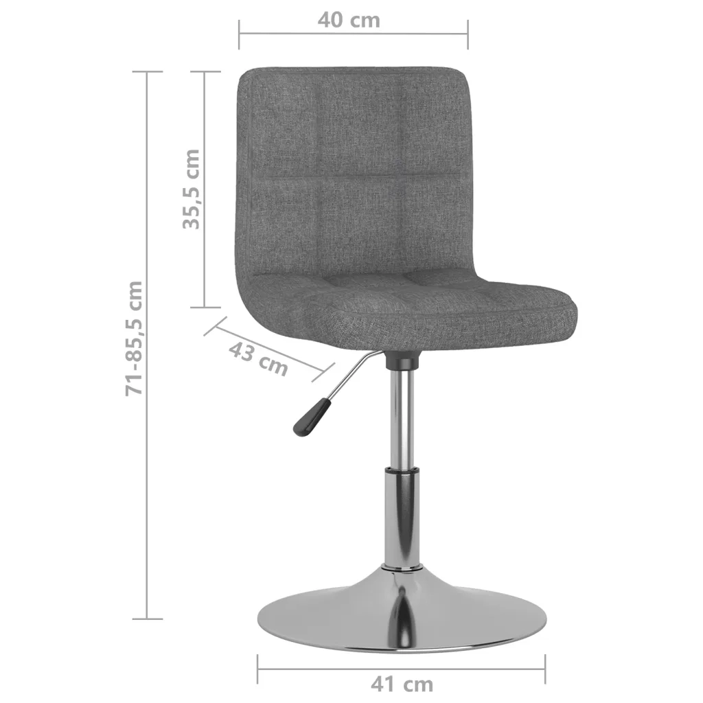 Sedie da Pranzo Girevoli 6 pz Grigio Chiaro in Tessuto 3087458