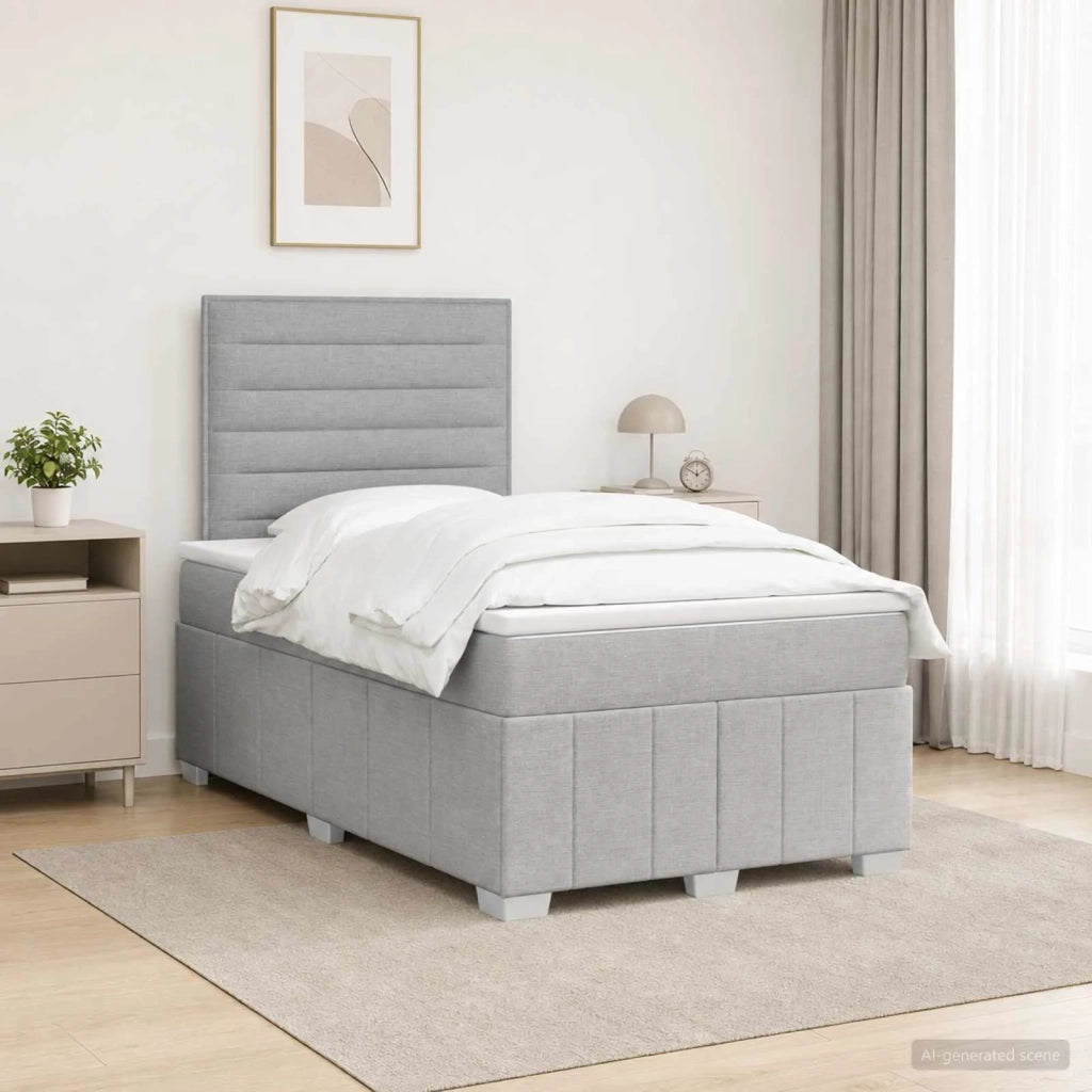 Letto box spring con materasso Grigio Chiaro 120 x 190 cm 3454085