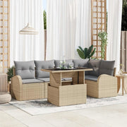 Set Divano da Giardino 6 pcs Beige e Grigio Chiaro polyrattan 3348646