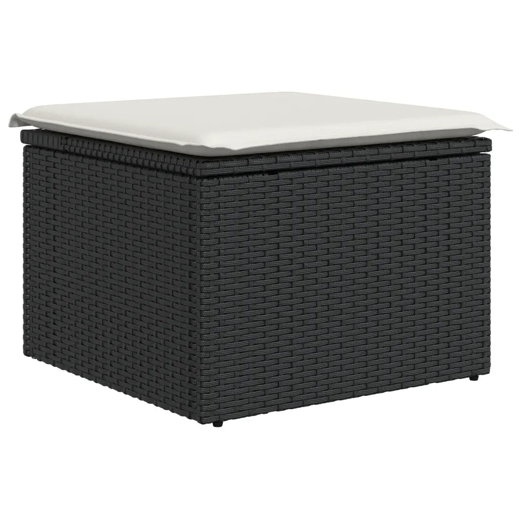 Set Divani da Giardino con Cuscini 7pz Nero Polyrattan 3256077