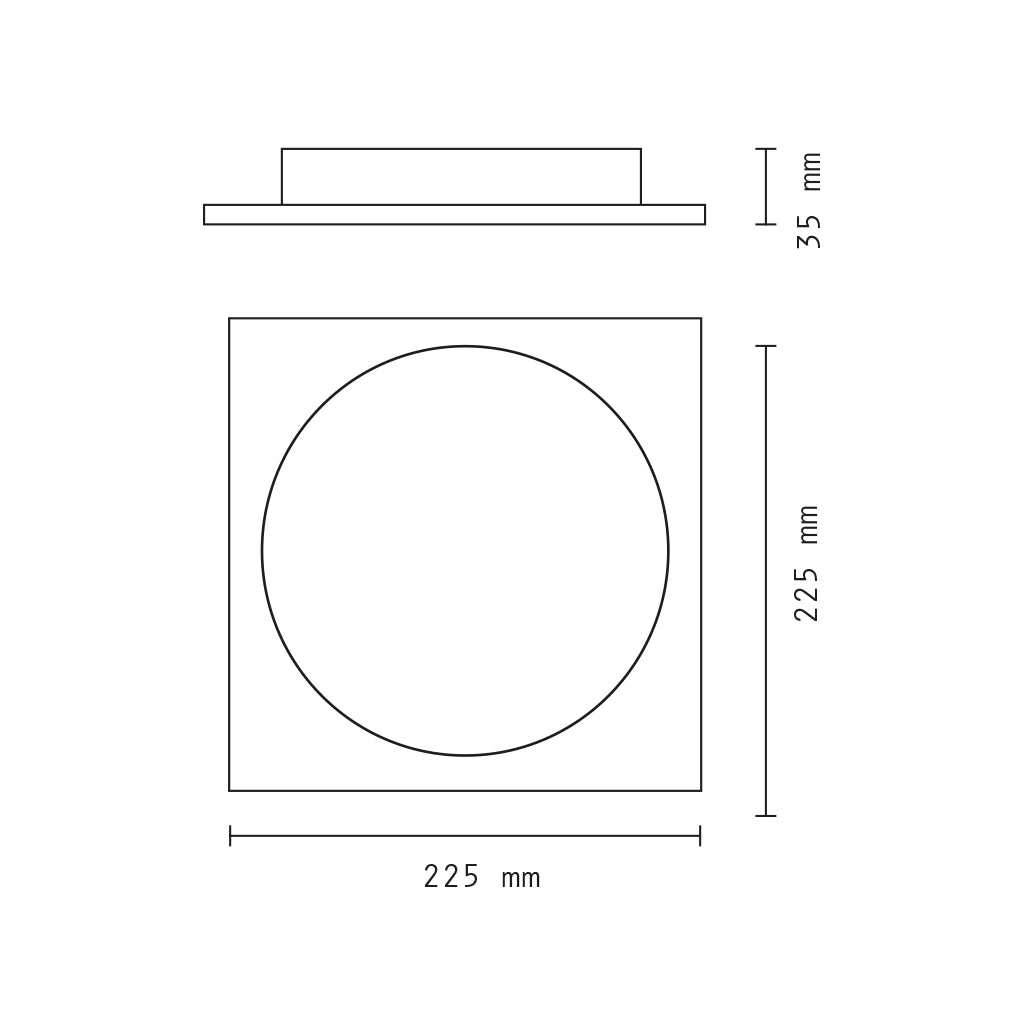 PLAFONIERA A SUPERFICIE QUADRA 18W 6000k