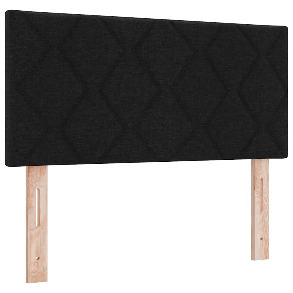 Letto a Sorgente LED con materasso Nero 120 x 190 cm Tessuto