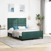 Letto a molle con testiera Verde Scuro 140 x 200 cm Velluto 3345014