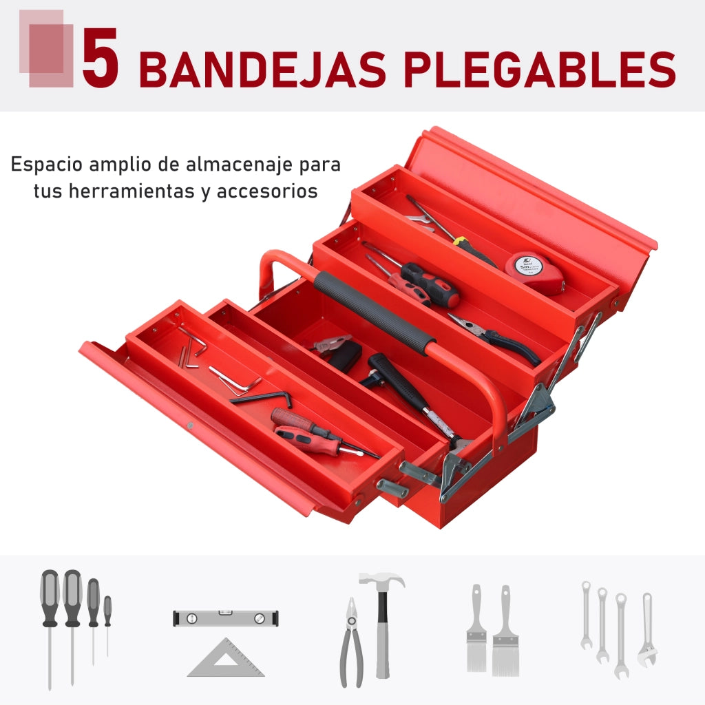 Cassa per Attrezzi ¨C Minimal ¨C Rosso, Metallo, 45x20x34.5 cm