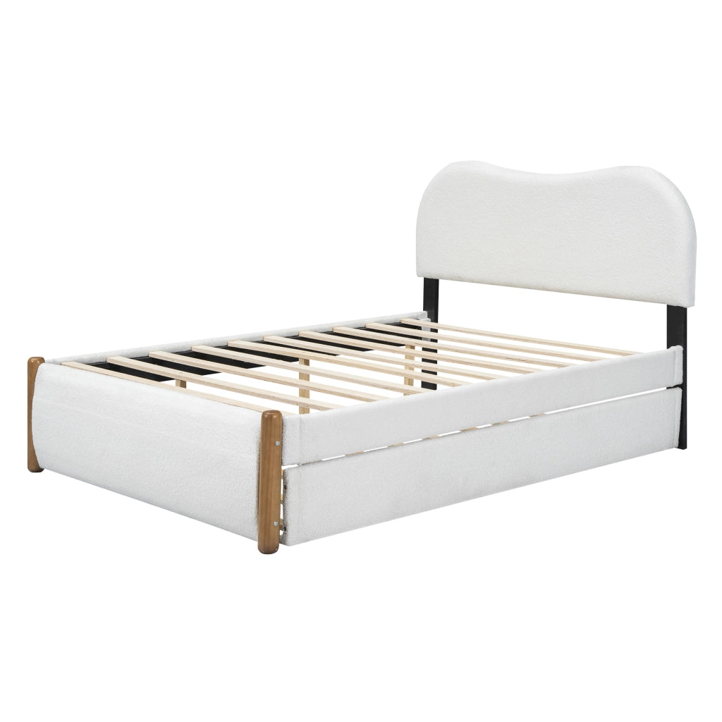 letto imbottito plush bianco 140 x 200 cm