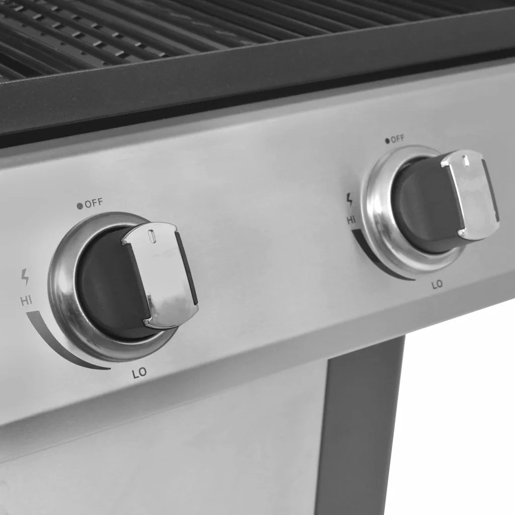 Griglia a Gas con Bruciatore Argento Acciaio con Tubo Metallico 43045