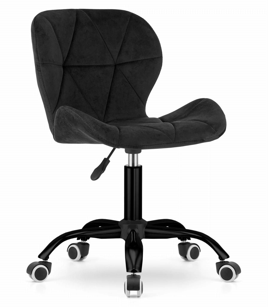 Sedia girevole Valora NOTO in velluto nero ergonomica per ufficio