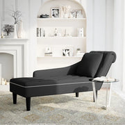 Sdraio con Cuscino e Bracciolo Destro in Velluto Nero CFW4851235