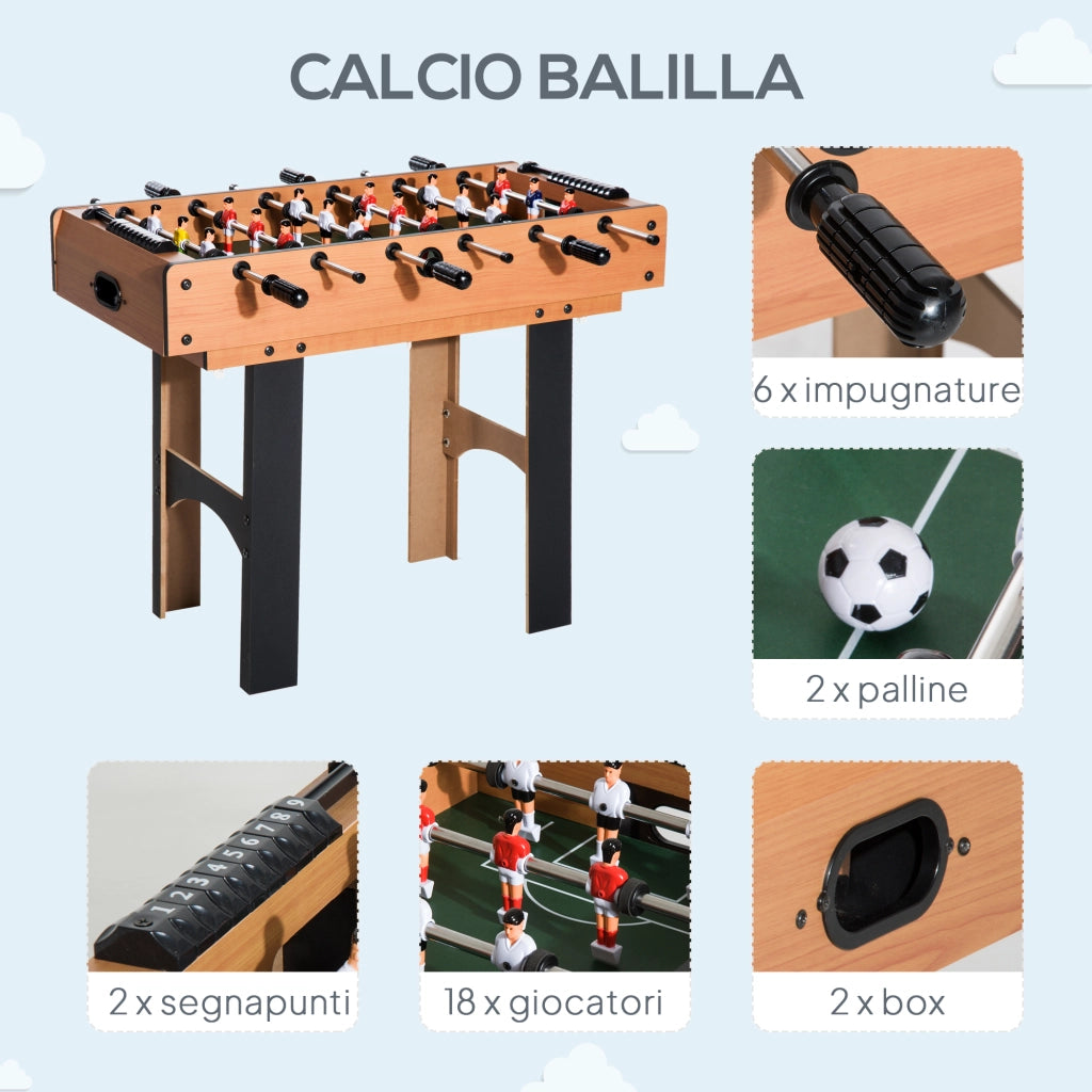 Tavolo Multigioco 4in 1 con Accessori di Gioco 92x78x80 cm in MDF Multicolore