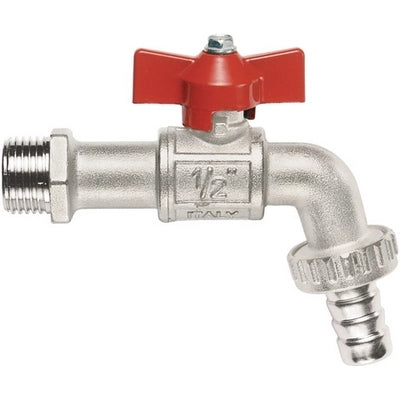 RUBINETTO A SFERA CON PORTAGOMMA A FARFALLA- 1/2  (DN 15) 15 bar /217.5psi- ITAP- pezzi 1
