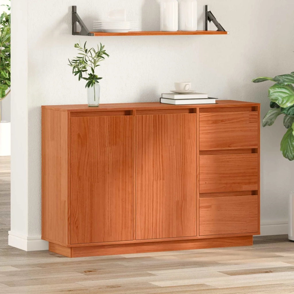 Credenza Rovere Marrone 111 x 34 x 75 cm Pino massello 869877
