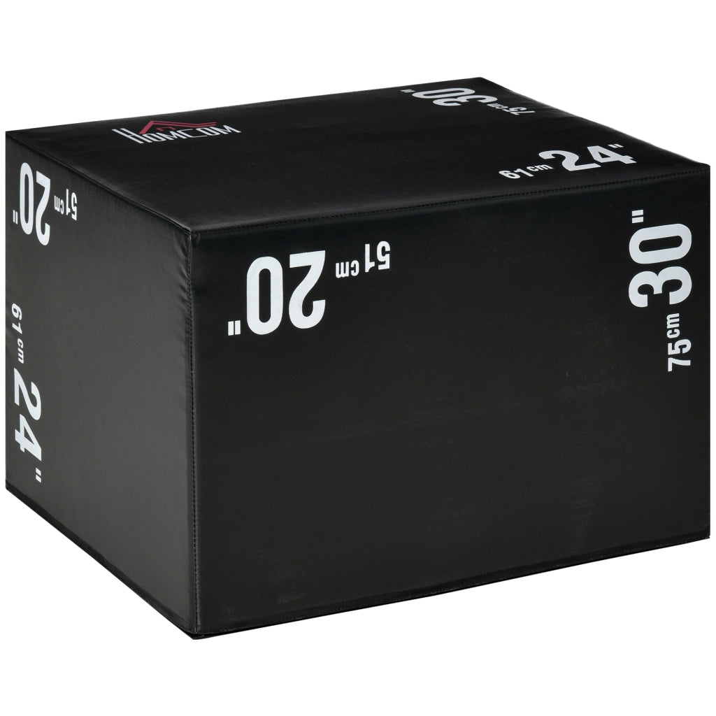 Plyo Box 3 in1 a 3 Altezze, Jumping Box Pliometrico Capacit¨¤ 120kg, 75x51x61cm, Nero