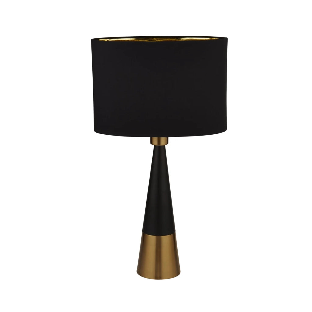 Lampada Da Scrivania Contemporanea Chloe Acciaio Nero Tessuto Rame 1 Luce E27