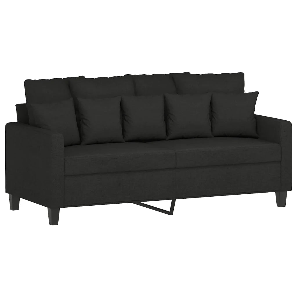 Set di Divani 3 pz con Cuscini Nero in Tessuto 3201660