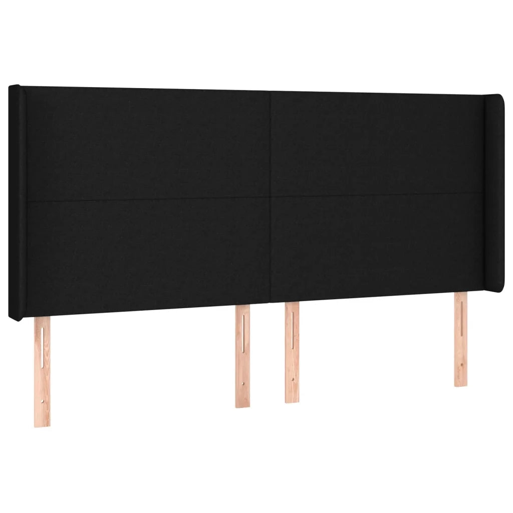 Testiera a LED-Testata con LED Nera 203x16x118/128 cm in Tessuto 737449
