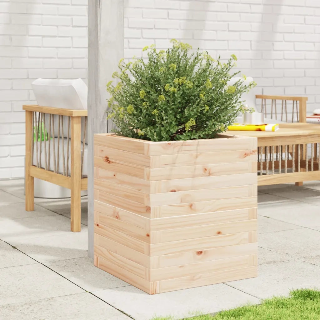 Fioriera | Cassetta per fiori | Vaso da Giardino 40x40x46 cm in Legno Massello di Pino