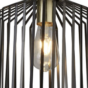Sospensione Industrial Birg Cage Acciaio Nero Adjustable 1 Luce E27 D22Cm