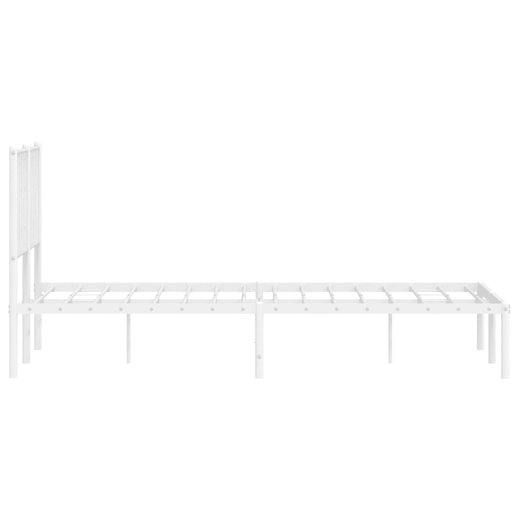 Giroletto con Testiera Metallo Bianco 140x190 cm 374486