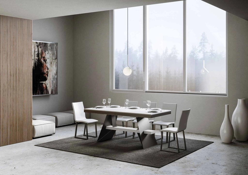 Tavolo Allungabile 160-420x90x77 cm Baita Evolution Bianco Frassino