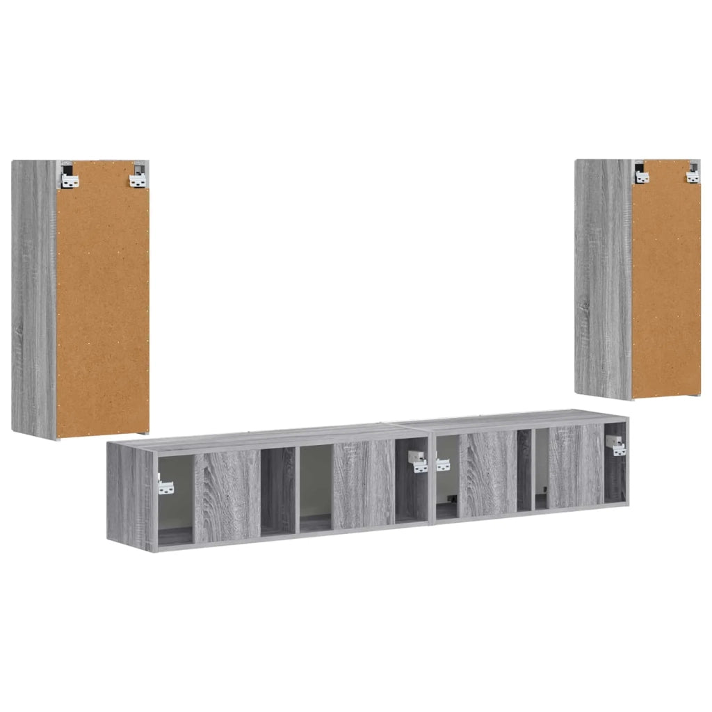 Set mobile TV 4 pcs Grigio Sonoma Legno multistrato 3409165