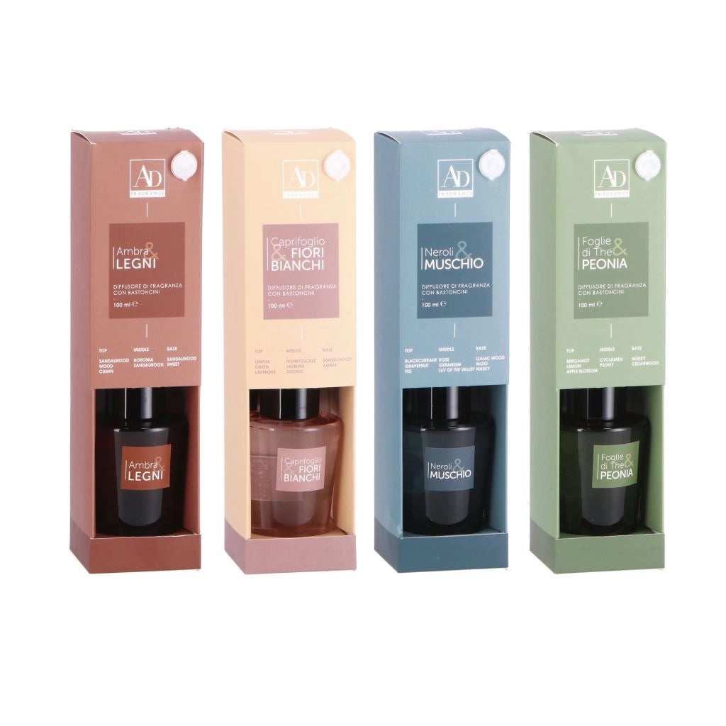 1 Pezzo Diffusore Profumo con Bastoncini 100 ml 4 Fragranze