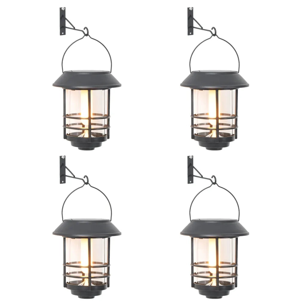 Lanterne Solari per Esterni 4 pz Fiamma Tremolante Bianco Caldo CFW5283801