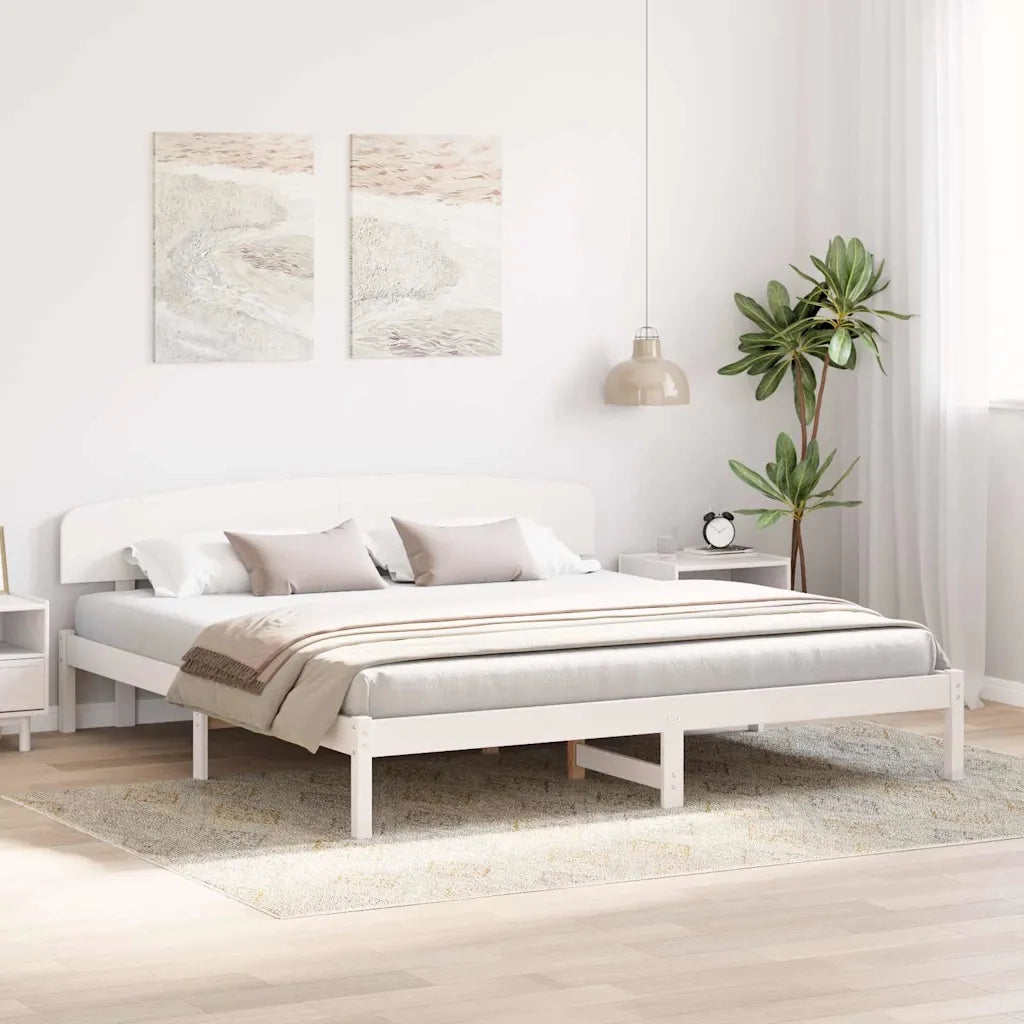 Struttura del letto Bianco 200 x 200 cm Pino massello