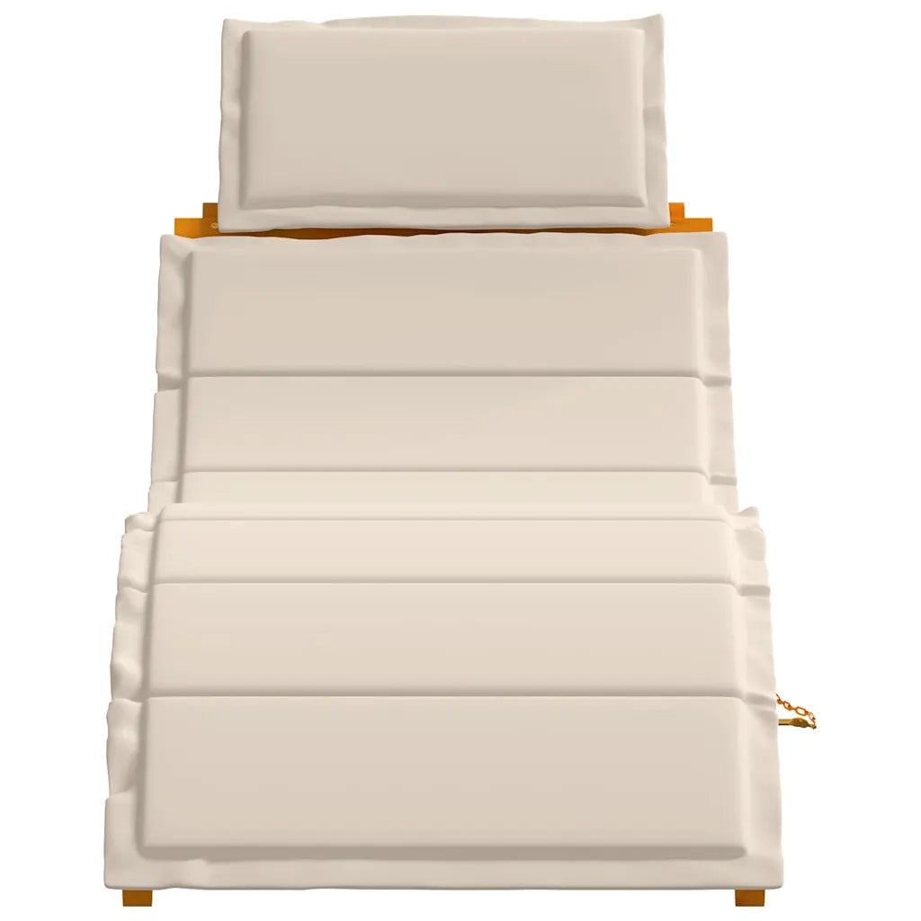 Lettino prendisole 2 pcs Bianco Crema Legno di Acacia Massello 4107096
